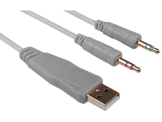 Игровые наушники проводные Defender Ghost LED белый